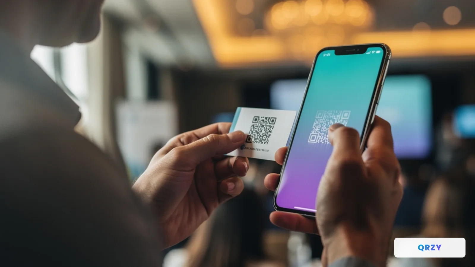 QRZY dynamic QR code for business cards — fix a wrong link instantly, no reprint needed